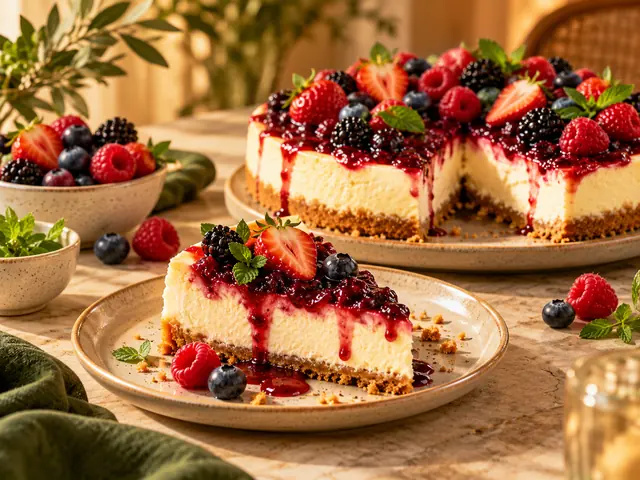 Cheesecake com frutas vermelhas